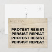 Carte Postale Résister à la protestation persister Répéter We th (Devant / Derrière)