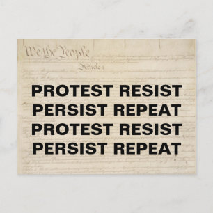 Carte Postale Résister à la protestation persister Répéter We th