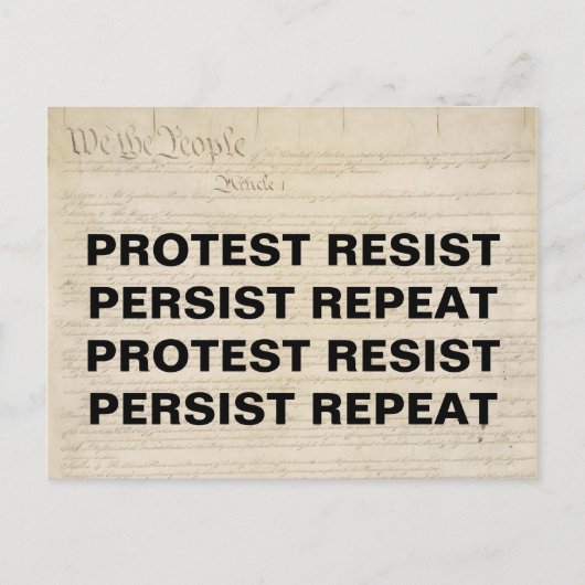 Carte Postale Résister à la protestation persister Répéter We th (Devant)