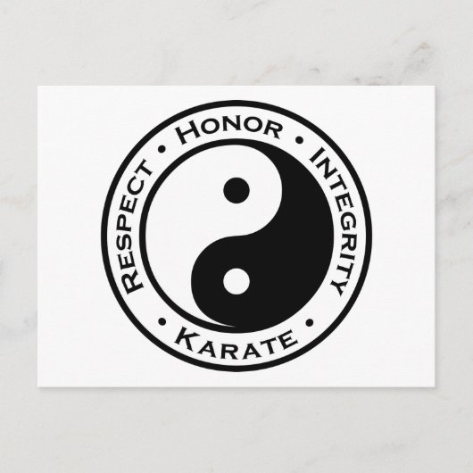 Carte Postale Respect Honor Integrity Karate (Devant)