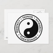 Carte Postale Respecter l'intégrité d'honneur Taekwondo (Devant / Derrière)