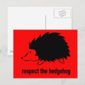 Carte Postale Respectez Le Hérisson (Devant / Derrière)