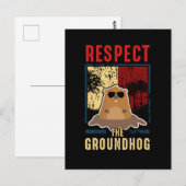 Carte Postale Respectez Le Jour De La Marmotte De Fond (Devant / Derrière)