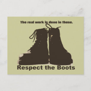 Carte Postale Respectez les bottes : Ce que les VRAIS travailleu