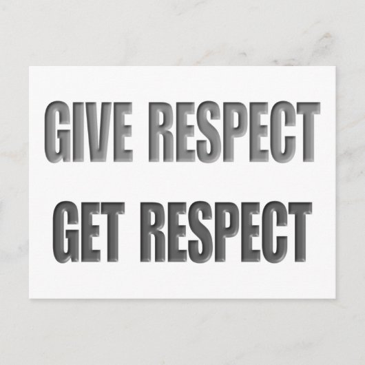 Carte Postale Respectez - Obtenez le respect (Devant)