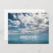 Carte Postale Respire sur un océan Turquoise avec nuages (Devant / Derrière)