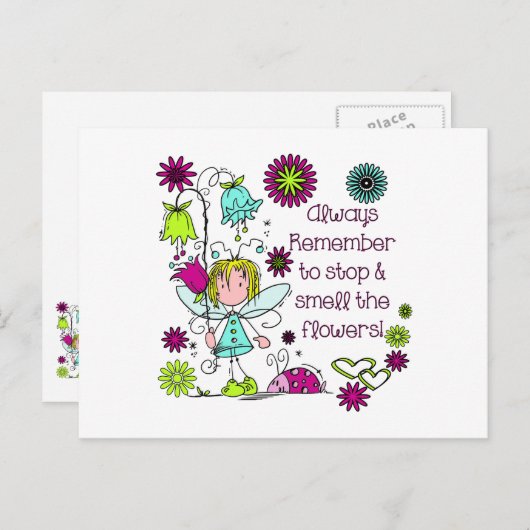 Carte Postale Respirez les Fleurs (Devant / Derrière)