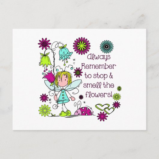 Carte Postale Respirez les Fleurs (Devant)