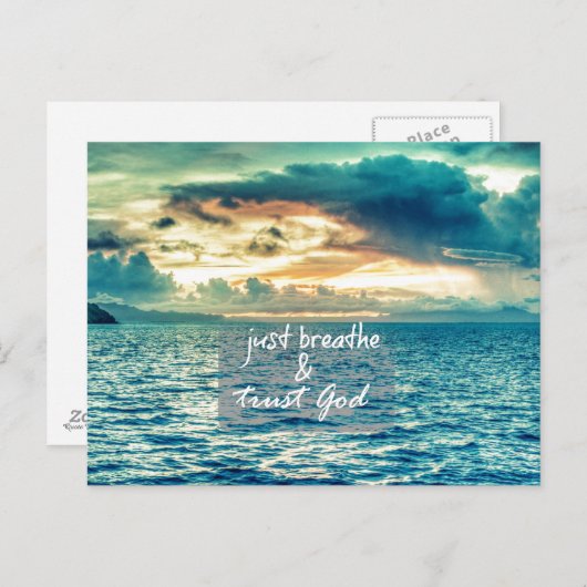 Carte Postale Respirez simplement et faites confiance à Dieu Cit (Devant / Derrière)