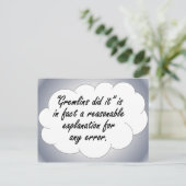 Carte Postale Responsabilisation : La prochaine fois qu'une erre (Debout devant)