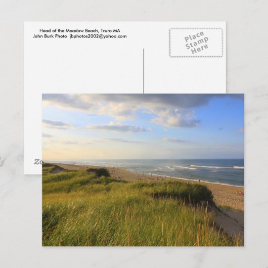 Carte Postale Responsable du Meadow Beach Truro Cape Cod (Devant / Derrière)