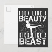 Carte Postale Ressemblent À Beauté Kick Comme Beast Women Kickbo (Devant / Derrière)