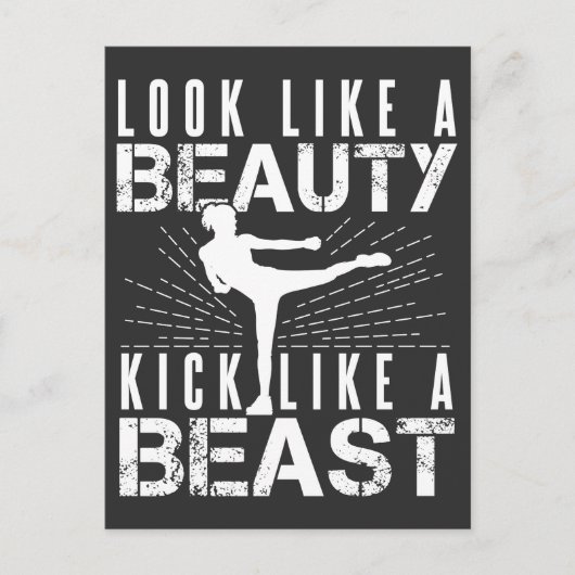 Carte Postale Ressemblent À Beauté Kick Comme Beast Women Kickbo (Devant)