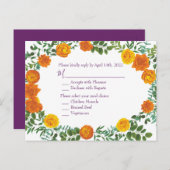 Carte Postale Ressort Rose orange violet Mariage (Devant / Derrière)