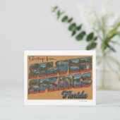 Carte Postale Ressorts d'argent, Floride - Grandes lettres scène (Debout devant)