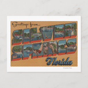 Carte Postale Ressorts d'argent, Floride - Grandes lettres scène