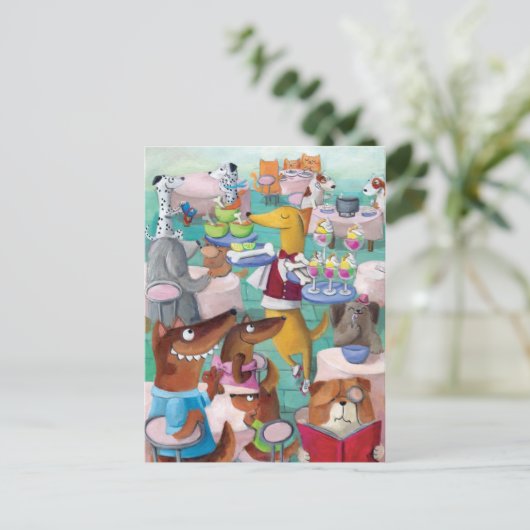 Carte Postale Restaurant Chiens (Debout devant)