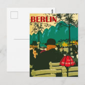 Carte Postale Restaurant de café dans la rue de Berlin (Devant / Derrière)