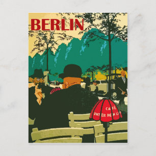 Carte Postale Restaurant de café dans la rue de Berlin