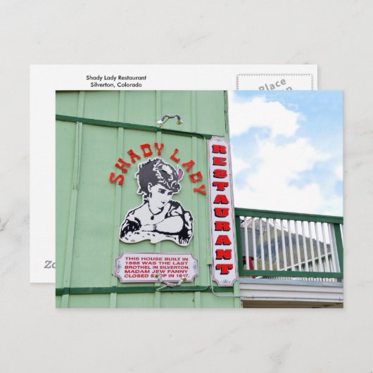 Carte Postale Restaurant Shady Lady (Devant / Derrière)