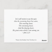 Carte Postale Restaurer les années de désolation (Dos)