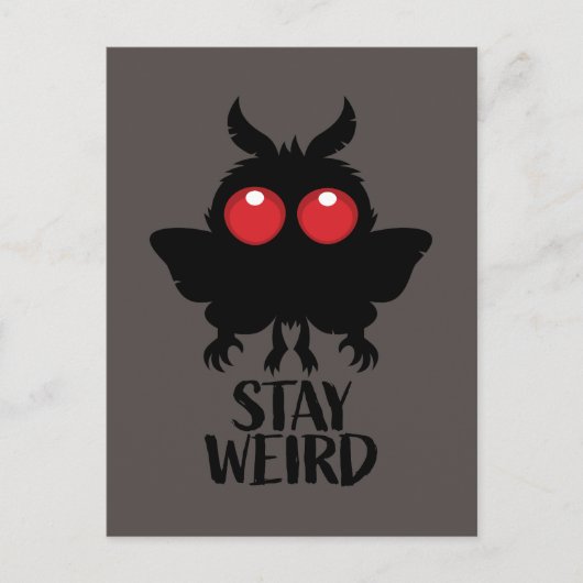 Carte Postale Reste Bizarre Mignon Cryptide Mothman Créature Lég (Devant)