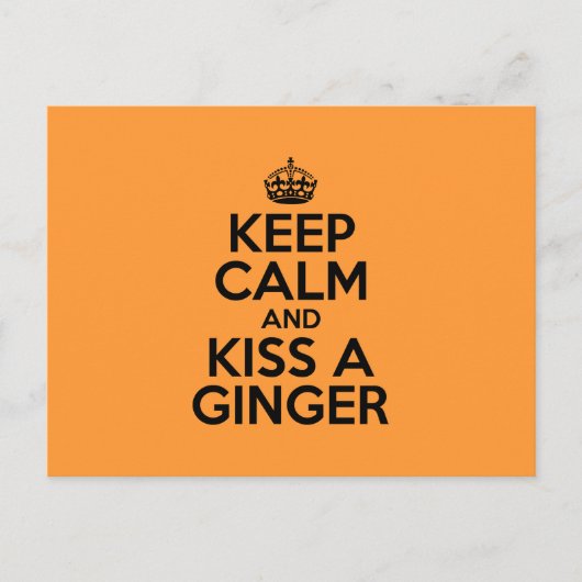 Carte Postale Reste calme et embrasse un Ginger (Devant)