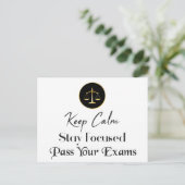 Carte Postale Reste Calme ! Restez Concentrés. Passez Vos Examen (Debout devant)