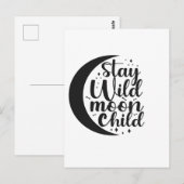 Carte Postale Reste Sauvage Enfant de la Lune Cadeau d'Halloween (Devant / Derrière)