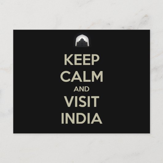 Carte Postale rester calme visiter l'inde (Devant)