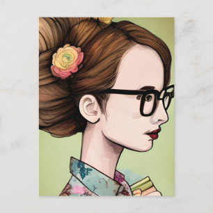 Carte Postale Rester en contact avec un ami amoureux du livre