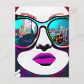 Carte Postale Rester en contact | Femme dans les lunettes de sol (Devant)