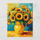 Carte Postale Rester en contact | Fleurs jaunes (Devant)