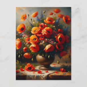 Carte Postale Rester en contact Poppies rouges