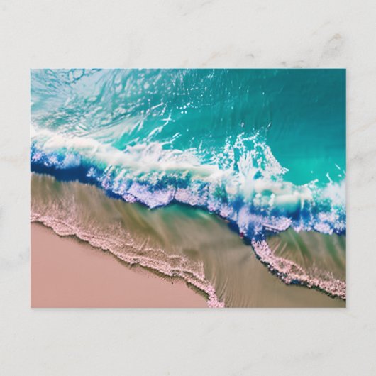 Carte Postale Rester en contact | Vagues turquoise (Devant)
