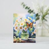 Carte Postale Rester en contact | Vase des marguerites (Debout devant)