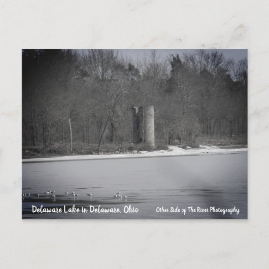 Carte Postale Restes d'un vieux Silo sur le lac Delaware (Devant)