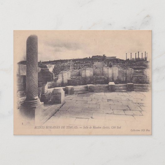 Carte Postale Restes romains d'Afrique vintage, Timgad (Devant)