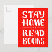 Carte Postale Restez à la maison et lisez des livres (Devant / Derrière)