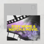 CARTE POSTALE RESTEZ À LA MAISON ET REGARDEZ UN FILM (Devant / Derrière)
