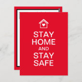 Carte Postale Restez à la maison et restez en sécurité (Devant / Derrière)