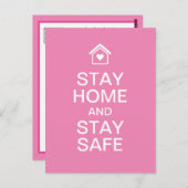 Carte Postale Restez à la maison et restez en sécurité (Devant / Derrière)