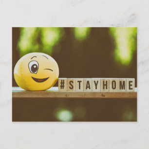 Carte Postale "Restez à la maison" Virus Corona