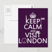 Carte Postale Restez au calme et visitez Londres (Devant / Derrière)