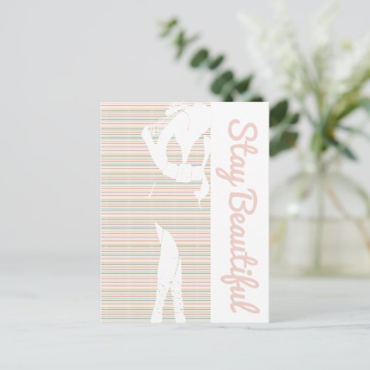 Carte Postale Restez belle épaisse poussette (Debout devant)