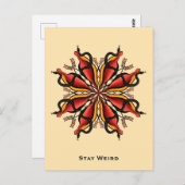 Carte Postale Restez bizarre - Goth Snakes Flower Tattoo Style (Devant / Derrière)