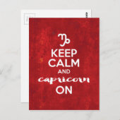 Carte Postale Restez Calme Capricorne À L'Horoscope D'Anniversai (Devant / Derrière)