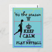 Carte Postale Restez Calme Cette Saison De Netball (Devant / Derrière)