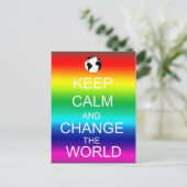Carte Postale Restez calme Changer le monde Rainbow Postcard (Debout devant)