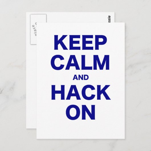 Carte Postale Restez calme et accrochez-vous (Devant / Derrière)